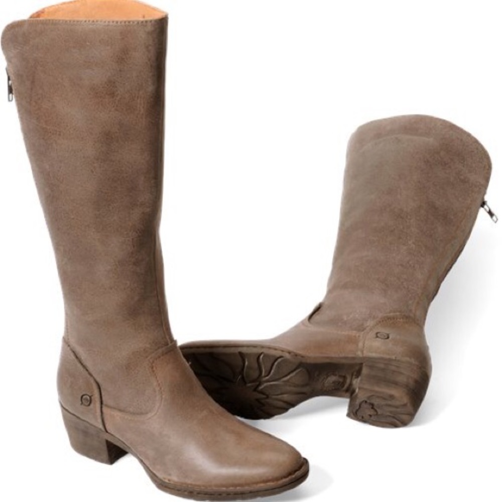 Born Bitsy Tall Leather Boots Brown Riding Boots Women Size 6